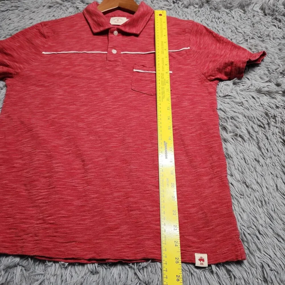 Brooks Brothers Red Fleece Polo‎ Shirt Mens Medium Pocket Piping Casual Golf Top